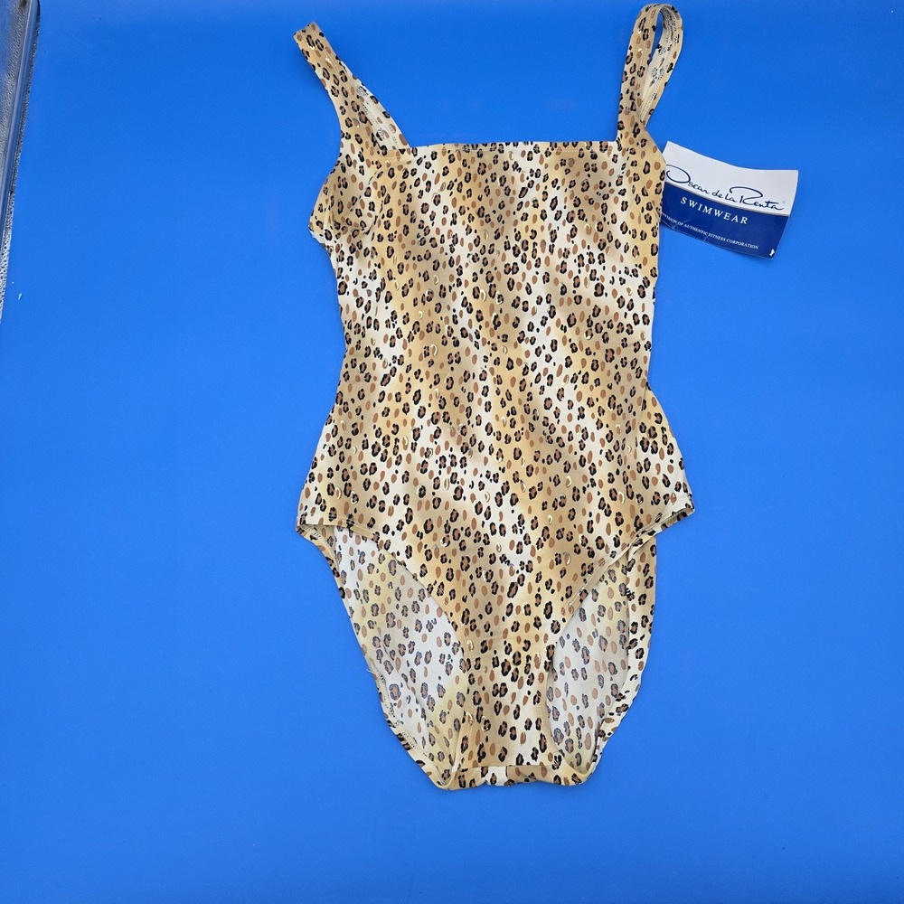 Vintage NWT 1990s‎ Oscar de la Renta Cheetah Print Swimsuit Women's 14
